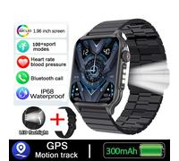 Montre Intelligente Étanche Ip67 Life Pour Femme, Écran Ultra Fin De 1.96 Pouces, Lampe De Poche Led, Appel Sans Fil, Vérification De La Santé, Nouveau, 2025.Black 68Steel.