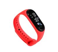 Montre Intelligente Étanche Pour Enfants,Montre-Bracelet Numérique À Led,Montre De Sport En Silicone Pour Enfants,Bracelet Cadeau D'anniversaire,Mode Garçon Et Fille,1pc - Type Red