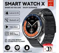Montre Intelligente Étanche Pour Oppo Watch X, Mémoire 4g, Musique, Vidéo, Appel Bluetooth, Ip68, Amoled, Écouteurs Tws, Nouveau, 2024-Acier Noir 2a-B