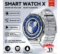 Montre Intelligente Étanche Pour Oppo Watch X, Mémoire 4g, Musique, Vidéo, Appel Bluetooth, Ip68, Amoled, Écouteurs Tws, Nouveau, 2024-Silver Steel 2a-B