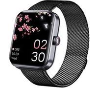 Montre intelligente F57L - Santé, sport, étanche - Bandeau en acier noir G