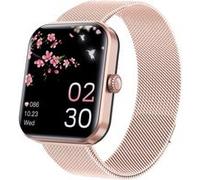 Montre intelligente F57L - Santé, sport, étanche - Bandeau en acier rose G