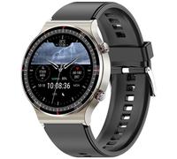 Montre Intelligente Go8 Pour Hommes Et Femmes",Bracelet M¿¿Dical Ecg,Mesure De La Fr¿¿Quence Cardiaque,De La Pression Art¿¿Rielle,"De La Temp¿¿Rature Linge - Type Silver Black Skin