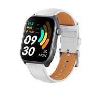 许愿日 Montre Intelligente GTS7pro - Montre Sportive avec Monitoring de la Fréquence Cardiaque, de l'Oxygène dans Le Sang (SpO2) et Détection sur Toutes Les Peaux (Leather White)