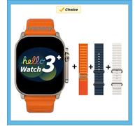 Montre intelligente Hello Watch 3 Plus Ultra 4GB 49mm écran Amoled réponse appel Assistant vocal ChatGPT Ebook - A-With Box