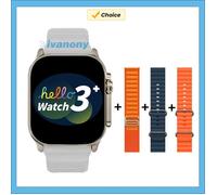 Montre intelligente Hello Watch 3 Plus Ultra 4GB 49mm écran Amoled réponse appel Assistant vocal ChatGPT Ebook - B-With Box