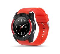 Montre intelligente multi-fonction - RNCYN - V8 - Écran circulaire - Carte SIM - Caméra intégrée - Rouge - Multi-langue