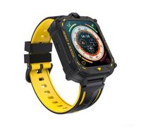 Montre intelligente pour enfants 4G, montre téléphone avec appel vidéo, positionnement LBS, caméra HD, chat vocal, fente pour carte SIM, design robuste pour la sécurité extérieure des enfants (jaune)