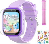 Montre intelligente pour enfants avec fonction d'appel,31 jeux de puzzle, montre intelligente multifonctionnelle pour enfants, garçons et filles(Violet)
