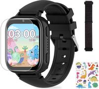 Montre intelligente pour enfants avec fonction d'appel,31 jeux de puzzle, montre intelligente multifonctionnelle pour enfants, garçons et filles(Noir)