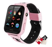 Montre intelligente pour enfants garçons filles avec écran tactile Montre intelligente avec appel téléphonique SOS lecteur de musique alarme jeux de caméra pour Noël anniversaire, rose