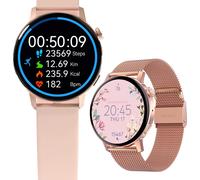 Montre intelligente pour femme Sportband SB-350 Bluetooth, contrôle de la musique, podomètre, etc. IP67, montre de fitness, cardiofréquencemètre or rose