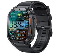 Montre intelligente pour hommes Bluetooth Talk, montre intelligente HD 1,96"" avec plus de 100 modes sportifs, montre intelligente 400 mAh avec moniteur de sommeil/fréquence cardiaque, montre de fitne