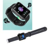 Montre Intelligente Pour Hommes Femmes Bluetooth Smartwatch Fitness Tracker Sang OxygèNe FréQuence Cardiaque Moniteur De Sommeil Lecteur De Musique Noir