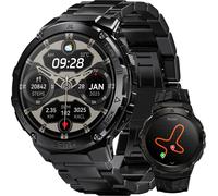 Montre intelligente pour hommes GPS, pression/altitude/boussole, batterie extra-large 480mAh, étanche à 50M, montre intelligente robuste avec boîtier entièrement métallique, répondeur téléphonique