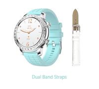 Montre intelligente sans fil - RNCYN - Z95 Mini - 1.27 pouces - Blanc + bleu - Assistant vocal - Surveillance du sommeil