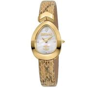 Montre - JUST CAVALLI - JC1L321L0025 - Cuir Blanc Crème - Quartz Analogique - Boîtier Ovale Doré