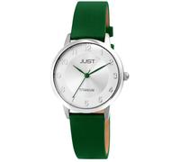 Montre - JUST - Della - Boîtier titane 34 mm - Bracelet cuir vert 16 mm - Étanche 5 ATM