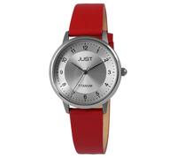 Montre - JUST - Della - Titane 34 mm - Bracelet cuir rouge 16 mm - Étanche 5 ATM