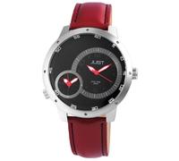 Montre - JUST - Getor - Cuir 22 mm - Boîtier 50 mm acier - Double fuseau horaire