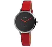 Montre - JUST - Liena - Titane 36 mm - Bracelet cuir rouge - Étanche 5 ATM