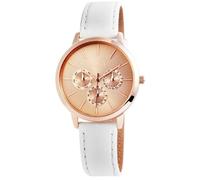 Montre - JUST - Marley - 39 mm - Boîtier acier rosé - Bracelet cuir blanc