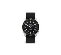 KOMONO Ray Ventura NATO Montre Analogique Japonaise pour Hommes en Argent Noir avec Bracelet en Sangle Recy