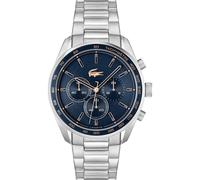 Lacoste Montre Chronographe à Quartz pour Homme Collection Boston avec Bracelet en Acier Inoxydable Argenté - 2011380
