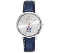 Montre - LANNIE - ÉLYSÉE - Cadran Argenté - Bracelet Cuir Bleu - Étanchéité 5 ATM