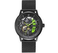 Montre - LANNIE - Paddock 338A469 - Automatique - Cadran Squelette Noir - Bracelet Acier Milanais Noir
