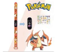 Montre Lcd Pokémon Méga-Dracaufeu Y + Planche de Tatouage OFFERTE