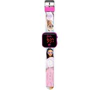 KIDS LICENSING Montre LED Barbie Mixte BB00033 Numérique Quartz Bracelet simili cuir dès 4 ans