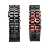 Montre LED, montre créative, bracelet électronique LED numérique pour homme - Bracelet étanche classique pour la course à pied, Noir , A: Red light, Unisexe