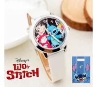 Montre Lilo et Stitch Blanche en Cuir + Sac Collector