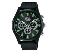 Montre Lorus Chrono Silicone Noir Cadran Noir/Vert