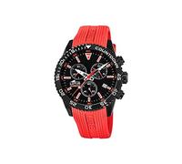 Montre Lotus pour Homme 18672/1 Lotus Color Boîtier en Acier Inoxydable Noir Bracelet en Caoutchouc Rouge
