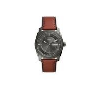 Fossil Montre pour homme Machine, mouvement à quartz, boîtier en acier inoxydable fumé de 42 mm avec bracelet en cuir ProPlanet, FS5900