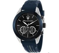 Montre - MASERATI - Traguardo Chronographe - 45mm - Étanchéité 10ATM - Silicone Bleu