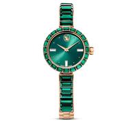 Montre Matrix bangle, Fabriqué en Suisse, Bracelet en cristal, Verte, Finition champagne doré OS