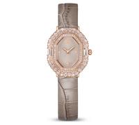 Montre Matrix octagon, Bracelet en cuir, Beige, Finition or rose OS