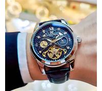 Montre mécanique automatique toute neuve avec phase de lune, lumineux, étanche, bracelet , montre de luxe pour hommes Taille UniquePolyuréthane