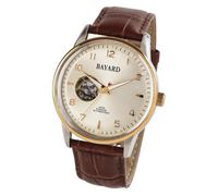 Montre mécanique mouvement apparent bracelet marron Bayard couleur : Bracelet bleu