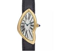 Montre Melting Crash Dali Paris Française Vintage Rare Forme Irrégulière Étanche - Or