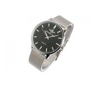 Montre-Michael John-Grande Montre Maille Milanaise Argent et Noire Tendance Kanga - Gris