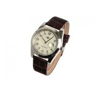 Montre-Michael John-Montre Bracelet Cuir Marron Classe Dateur Etanche Mactur - Marron
