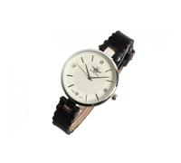 Montre-Michael John-Montre Femme Cuir Noire et Strass Classe Originale Lily - Noir