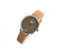 Montre-Michael John-Montre Femme Marron et Argent Cuir Tendance Lisa - Marron