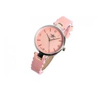 Montre-Michael John-Montre Femme Rose Cuir et Strass Argent Originale Lily - Rose