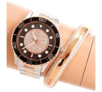 Michael Kors Montre Quartz Femme 40.00mm avec Cadran Multicolore analogique et Bracelet en Bracelet en Acier Deux Tons MK6960