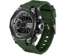 Montre Militaire Homme Outdoor Sport Etanche à 50 ATM Montre Tactique Commando Montre Millitaire pour Sport Grand Cadran Multi Affichage Facile à Lire dans La Nuit Verte